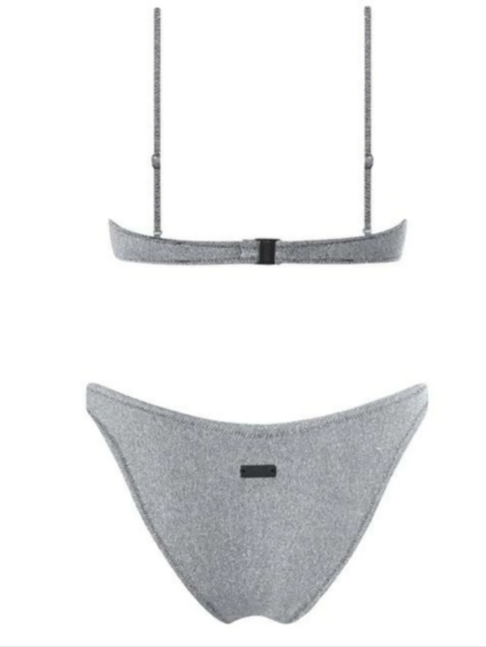 Triangl Swimwear Lina Cheeky Sparkle Silver Bikini Set